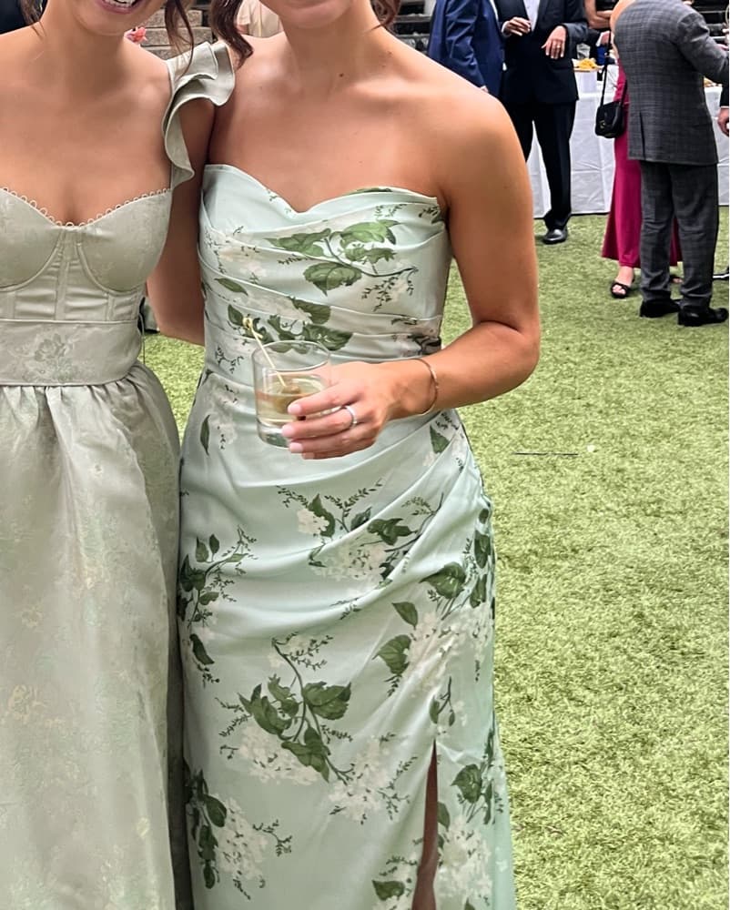 Sage Green Floral Dress - Image 3