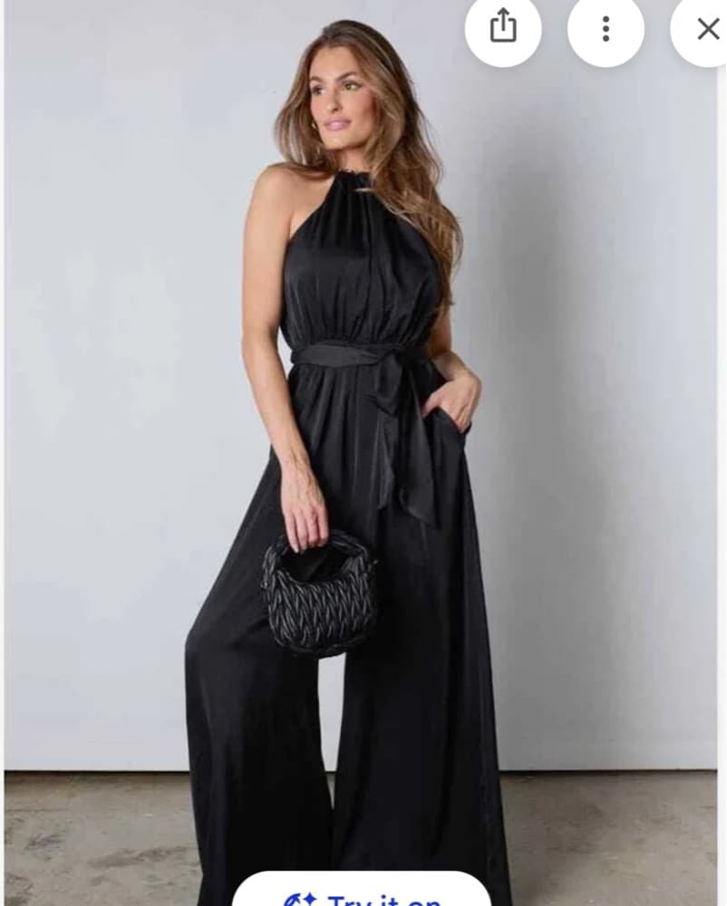 Vestique Black Jumpsuit Satin - Image 1
