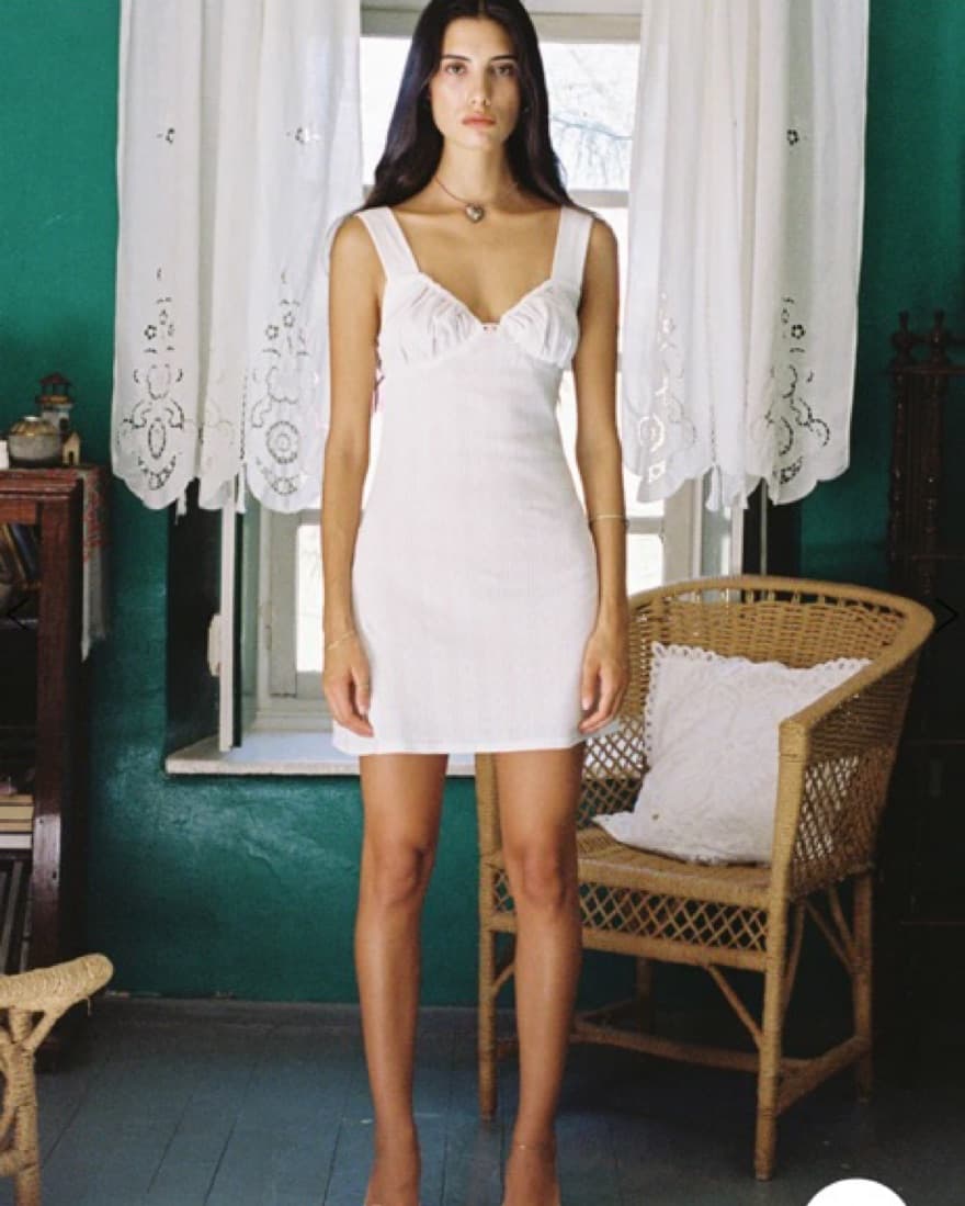 With Jean Cher Dress -white Pointelle  - Image 3