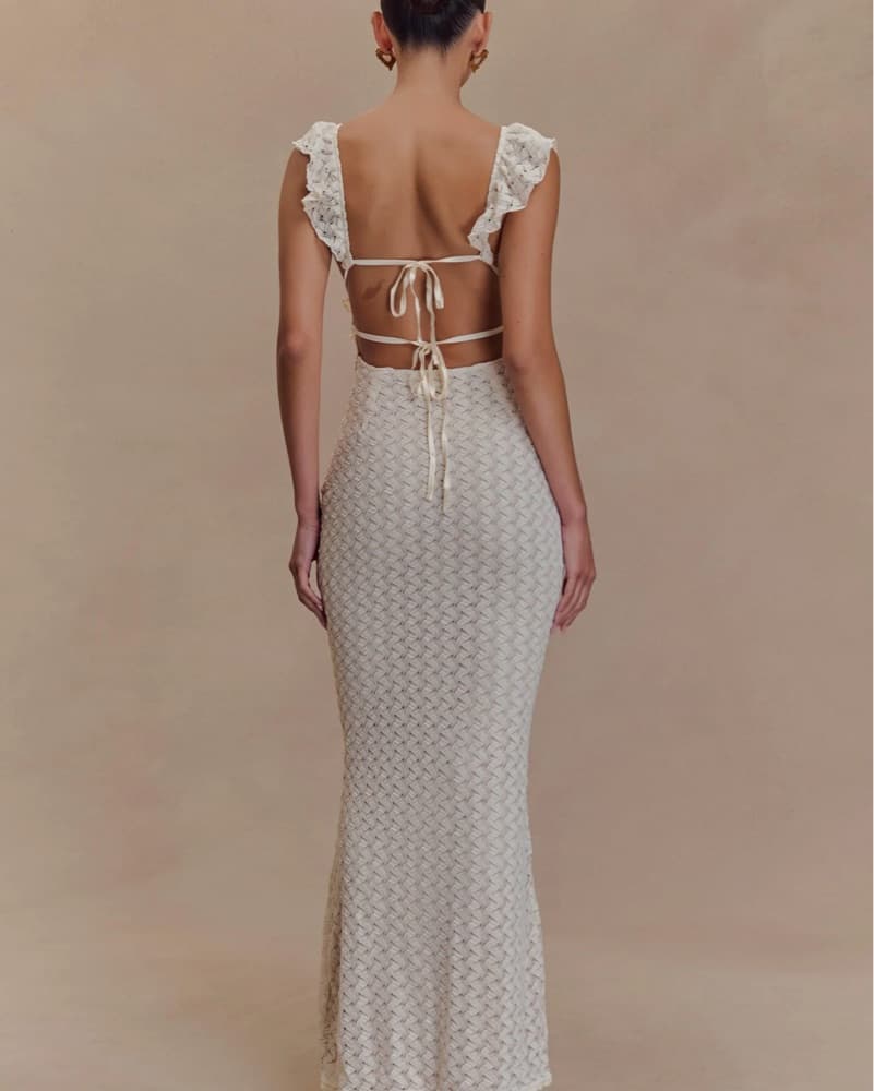 Meshki White Lace Dress - Image 3