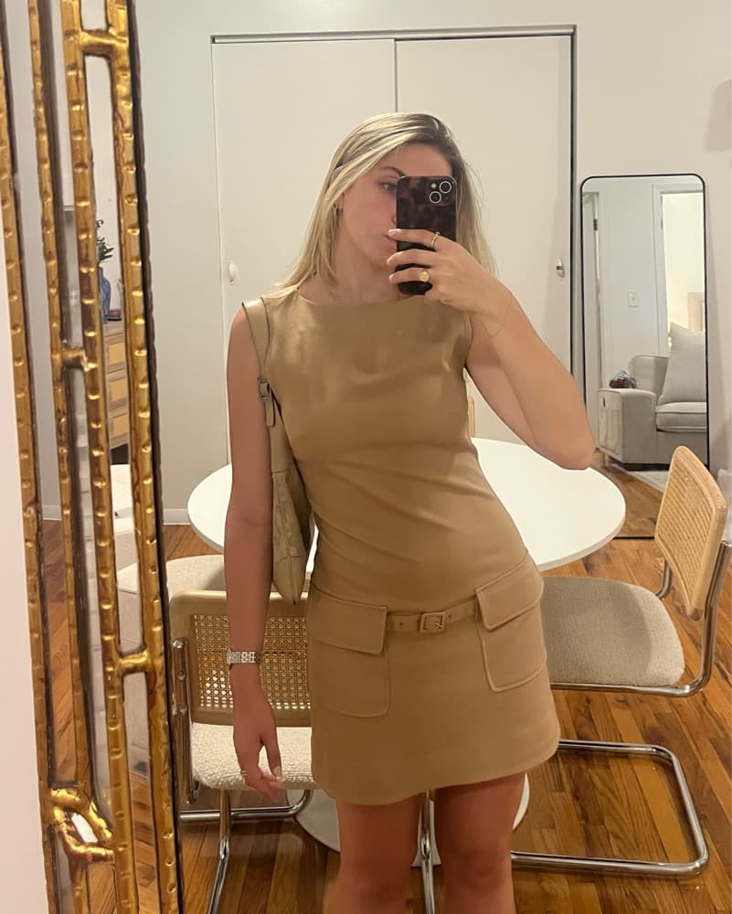 Staud Sheila Dress in Camel - Image 4