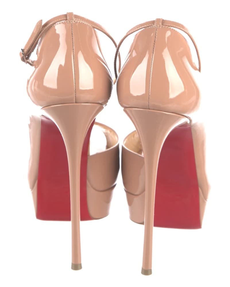 Elegant Peach Patent Leather Stilettos - Image 5