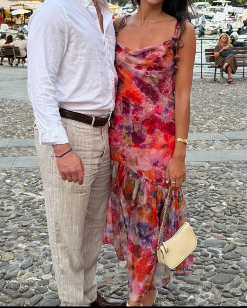 Flower Tie Long Dress - Image 1