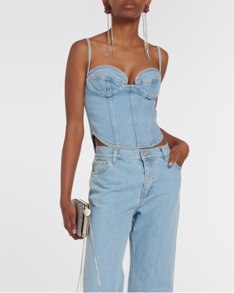 Magda Butrym Denim Bustier Corset Top - Image 1