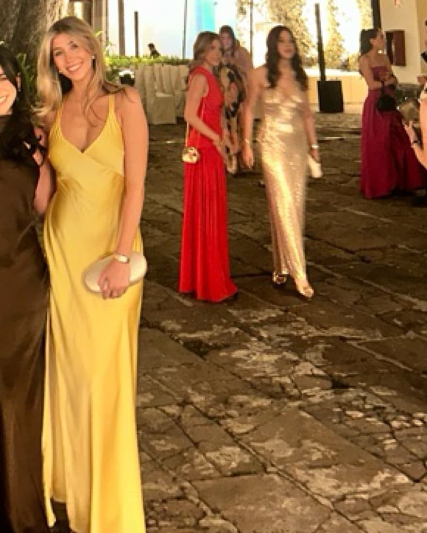Yellow Satin Gown - Image 3