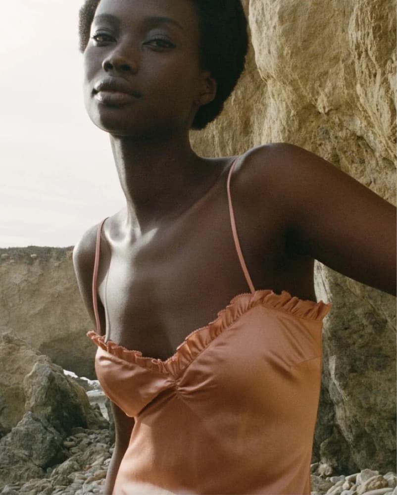 Doen Calsi Dress in Papaya, Silk - Image 2