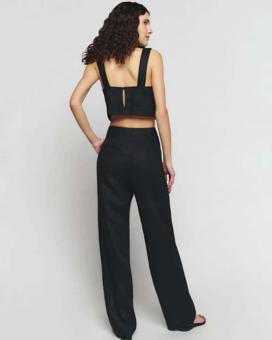 Reformation Olivia Black Linen Two Piece - Image 3