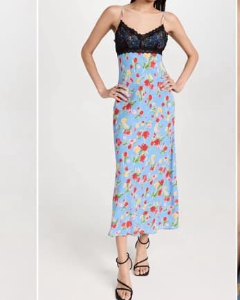 Rixo Attiya Dress with Black Lace Detail - Image 4