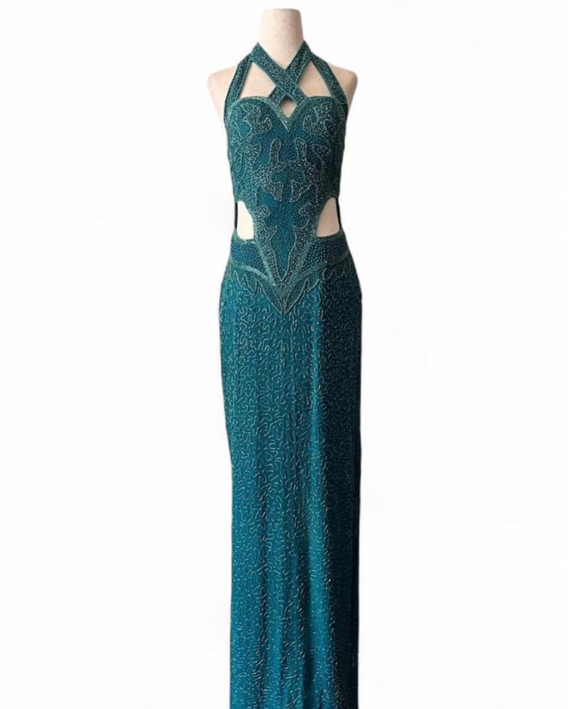 Sparkly Teal Gown - Image 1