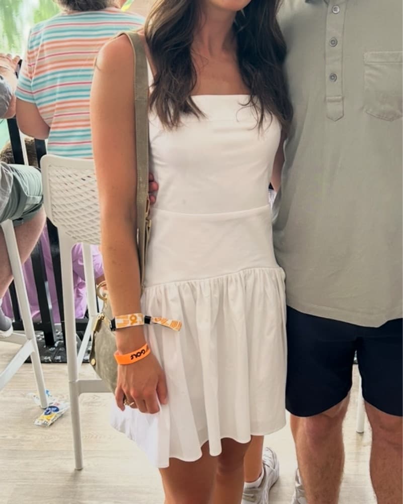 Abercrombie White Drop Waist Mini Dress - Image 2