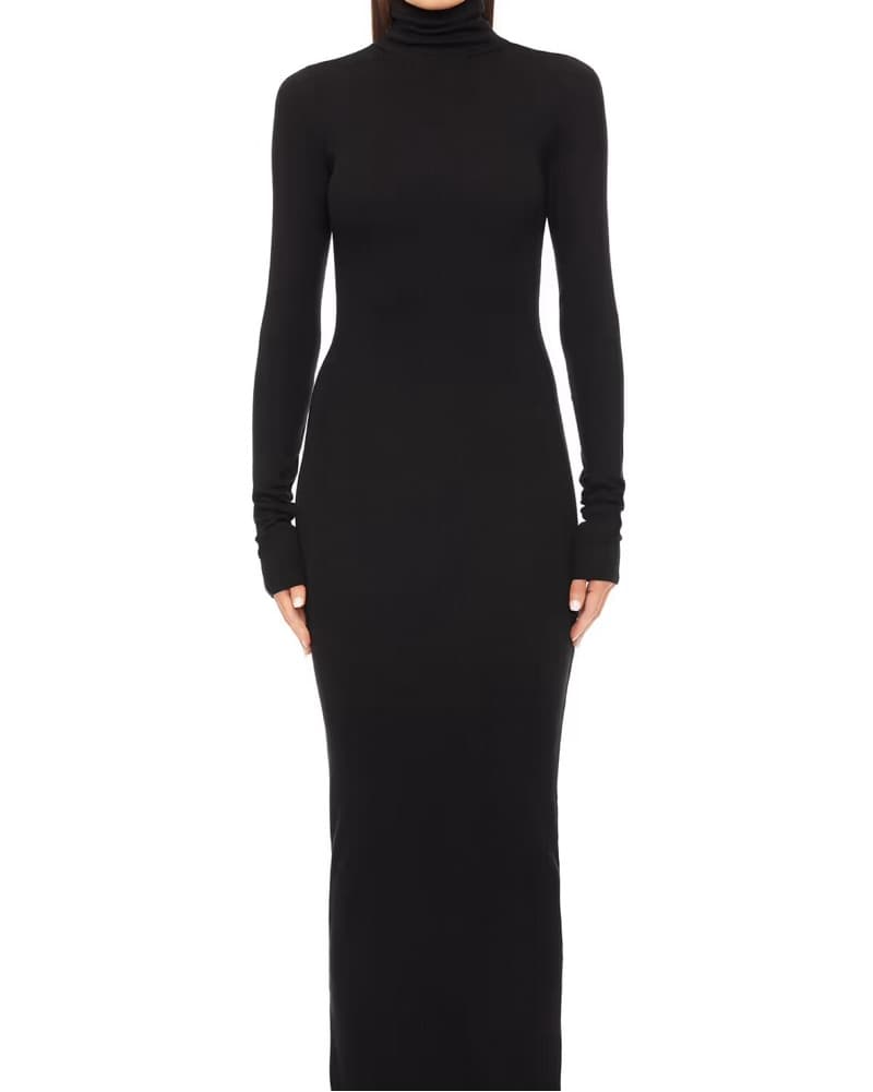 Eterne Black Turtleneck Maxi Dress - Image 3