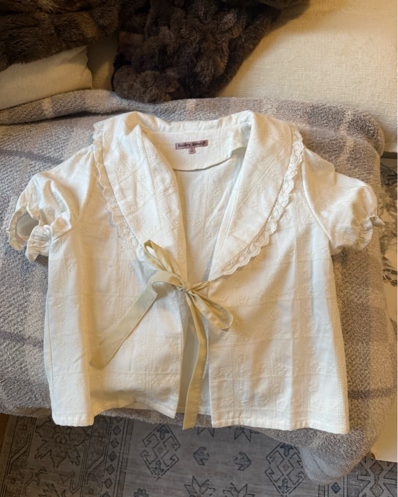 Delicate White Embroidered Blouse - Image 1