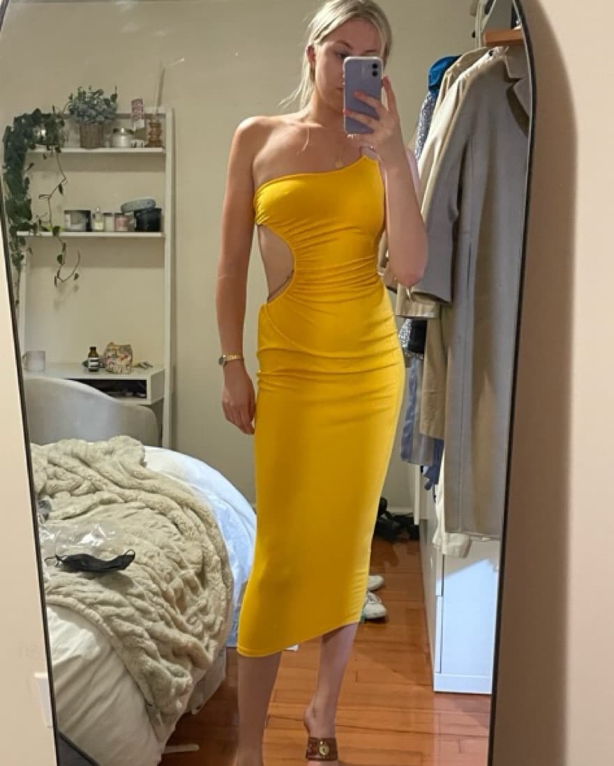 We Wore What Yellow Cutout Dress - Image 1