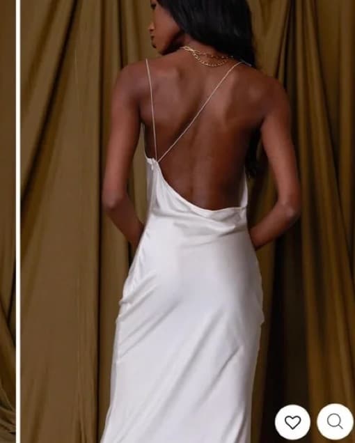 Ivory Satin Slip Dress - Image 2