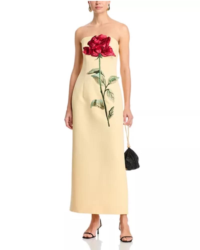 Leo Lin Rayna Applique Rose Maxi Dress - Image 2