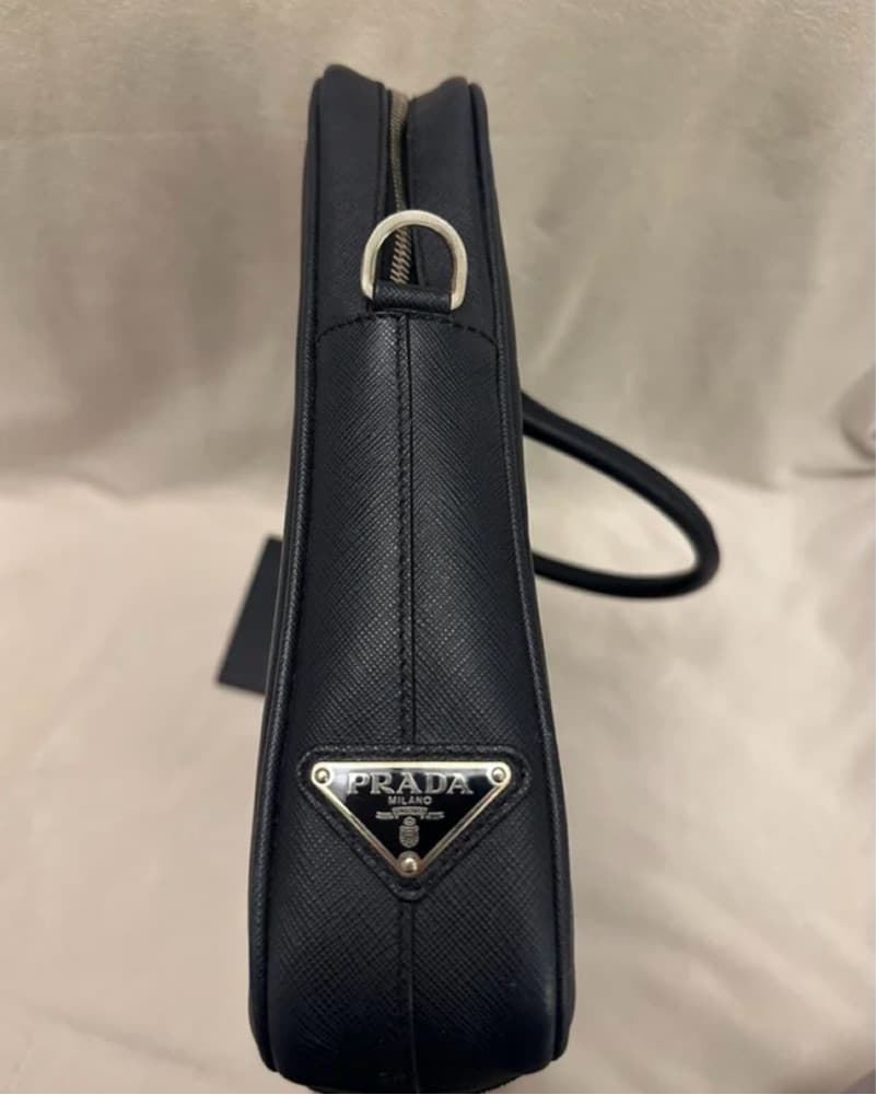 Prada Milano Black Leather Saffiano Laptop Tote Bag - Image 3
