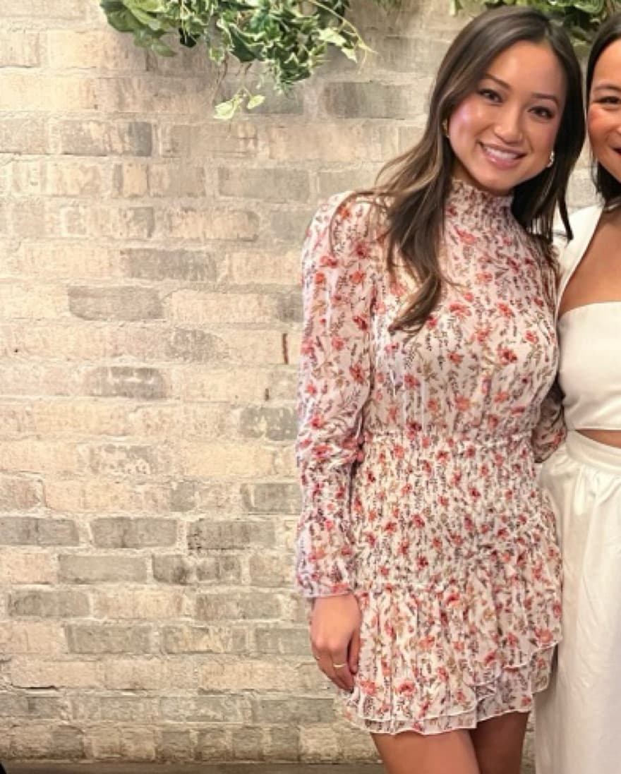 Floral High Neck Long Sleeve Mini Dress - Image 1