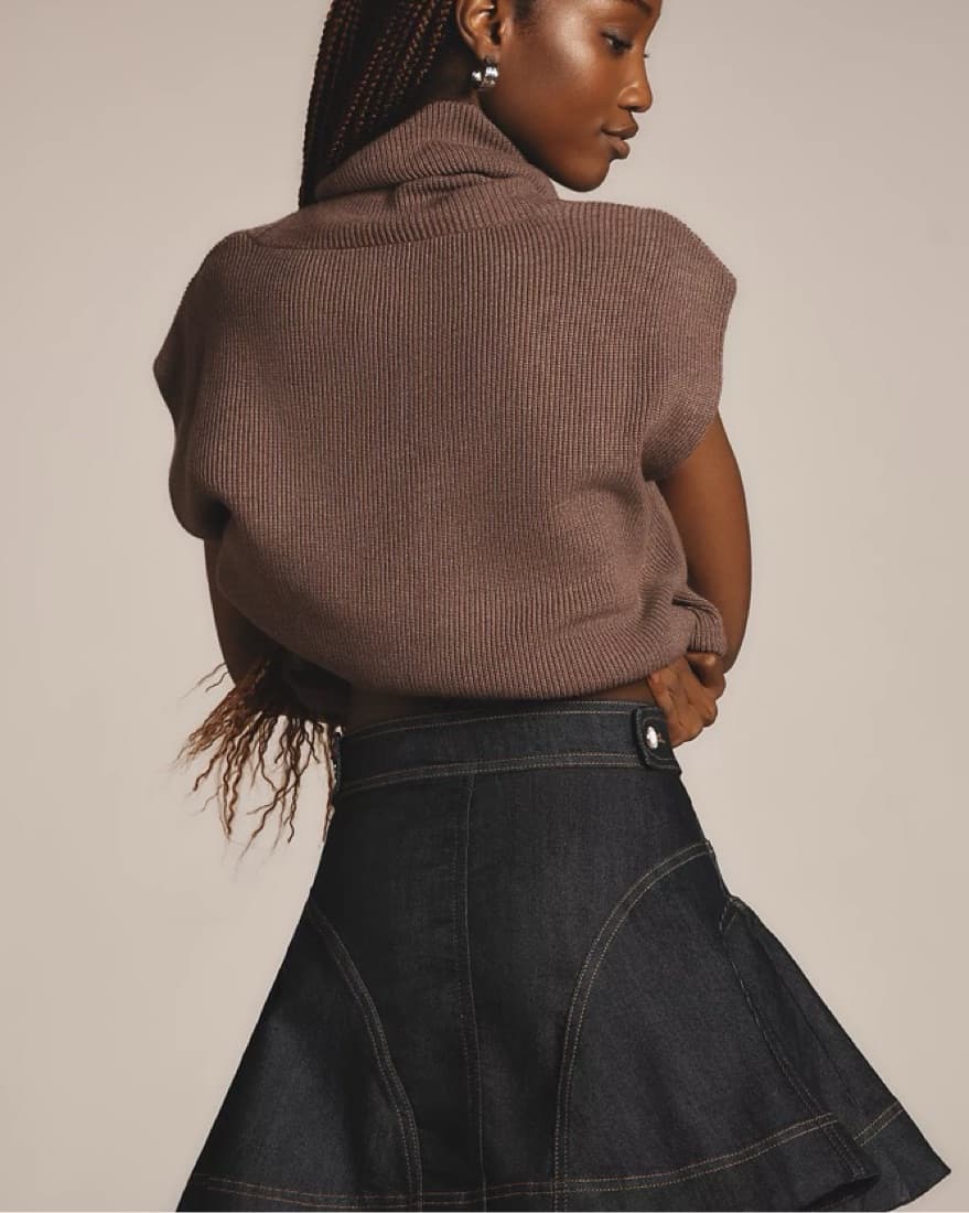 Sculpted Denim Mini Skirt - Image 4