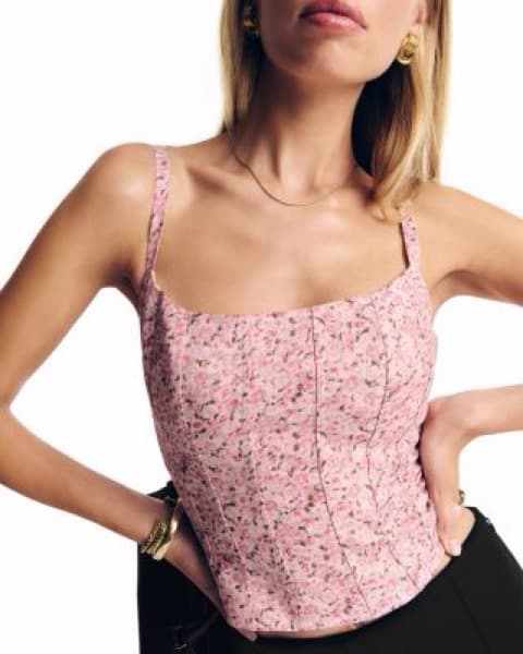 Reformation Pink Linen Top - Image 1