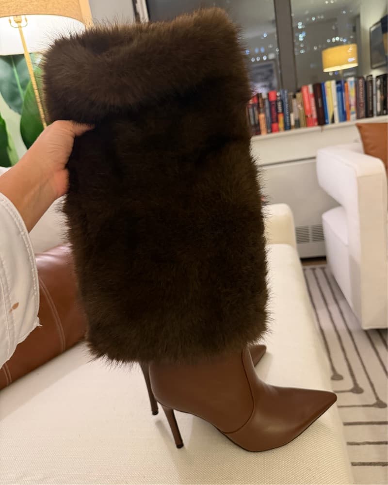 Brown Fur Heeled Boot - Image 1