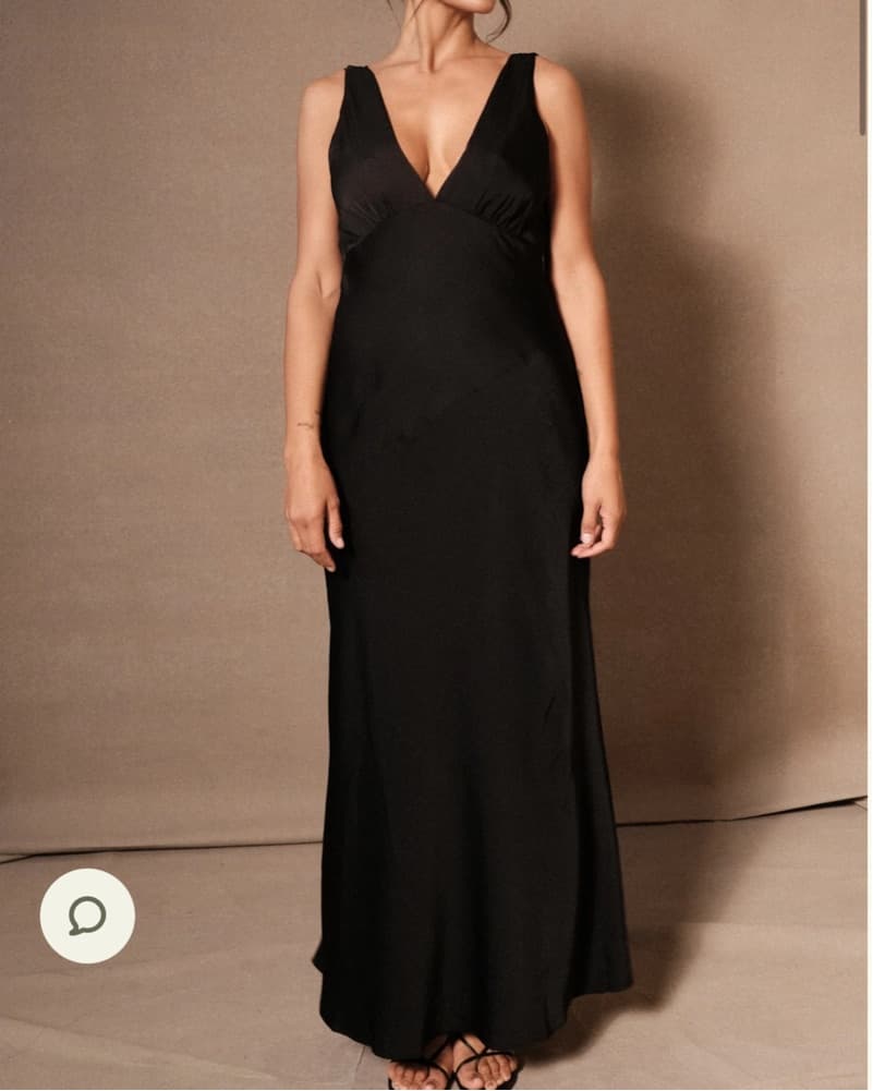 Meshki Nadia Black Satin Maxi Dress - Image 3