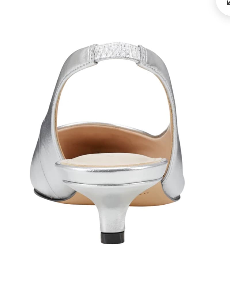Marc Fisher Silver Sling Back Heels - Image 3