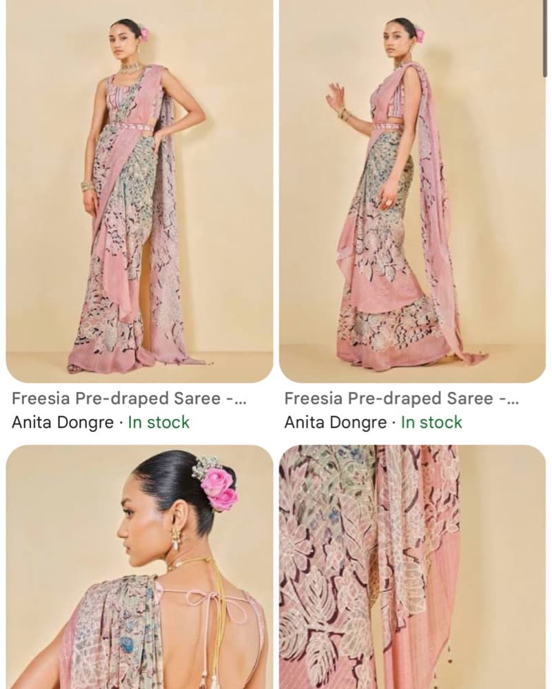 Anita Dongre Pre Draped Saree With Belt - Image 1