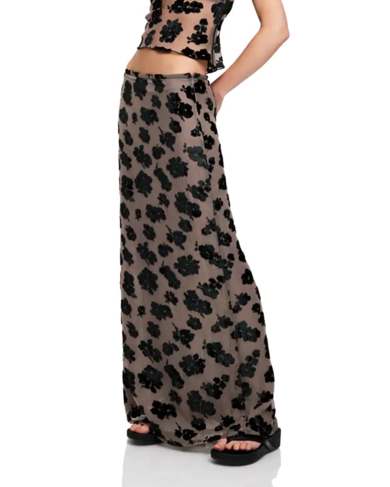 Lioness Skirt with Velvet Florals  - Image 4