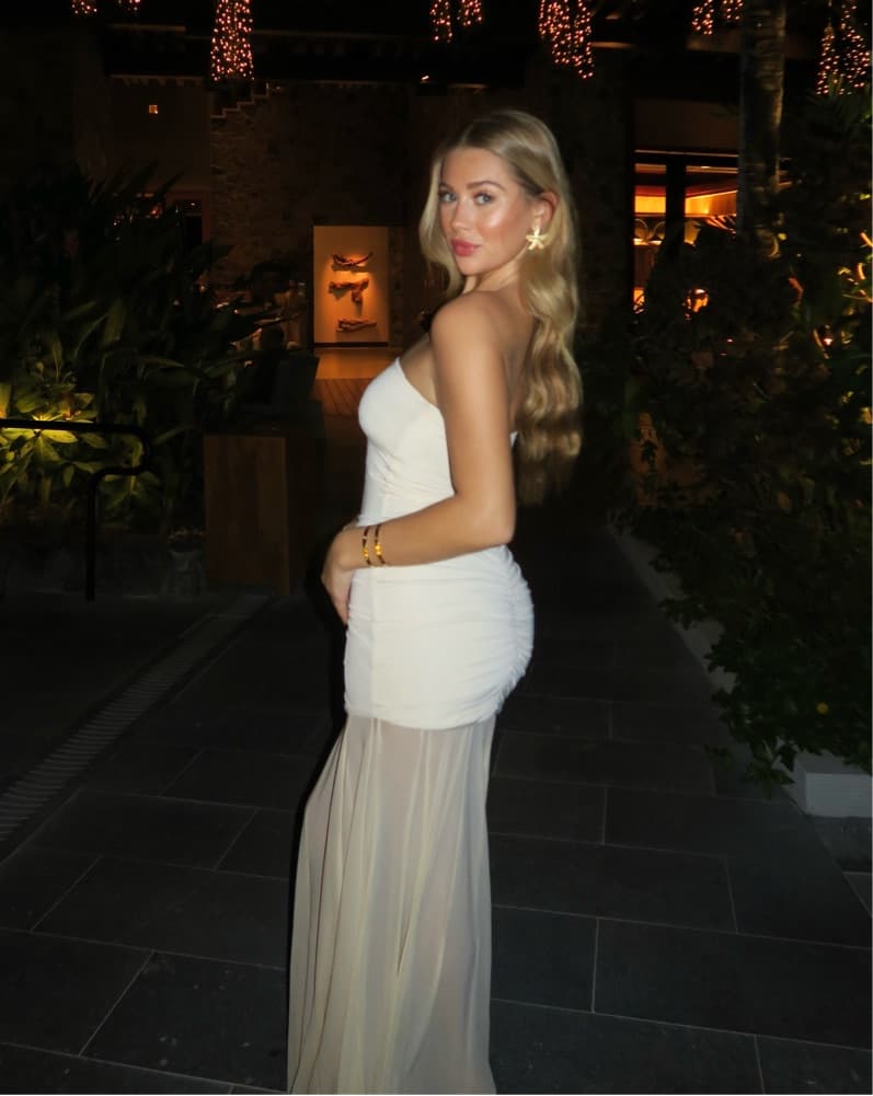 Meshki Cream Maxi Dress - Image 5