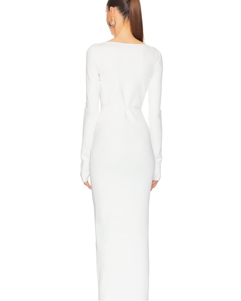 Helsa niall Deep v Gown In White  - Image 3