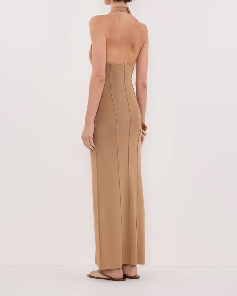 Dissh, Liss Tan Halter Maxi Dress - Image 2