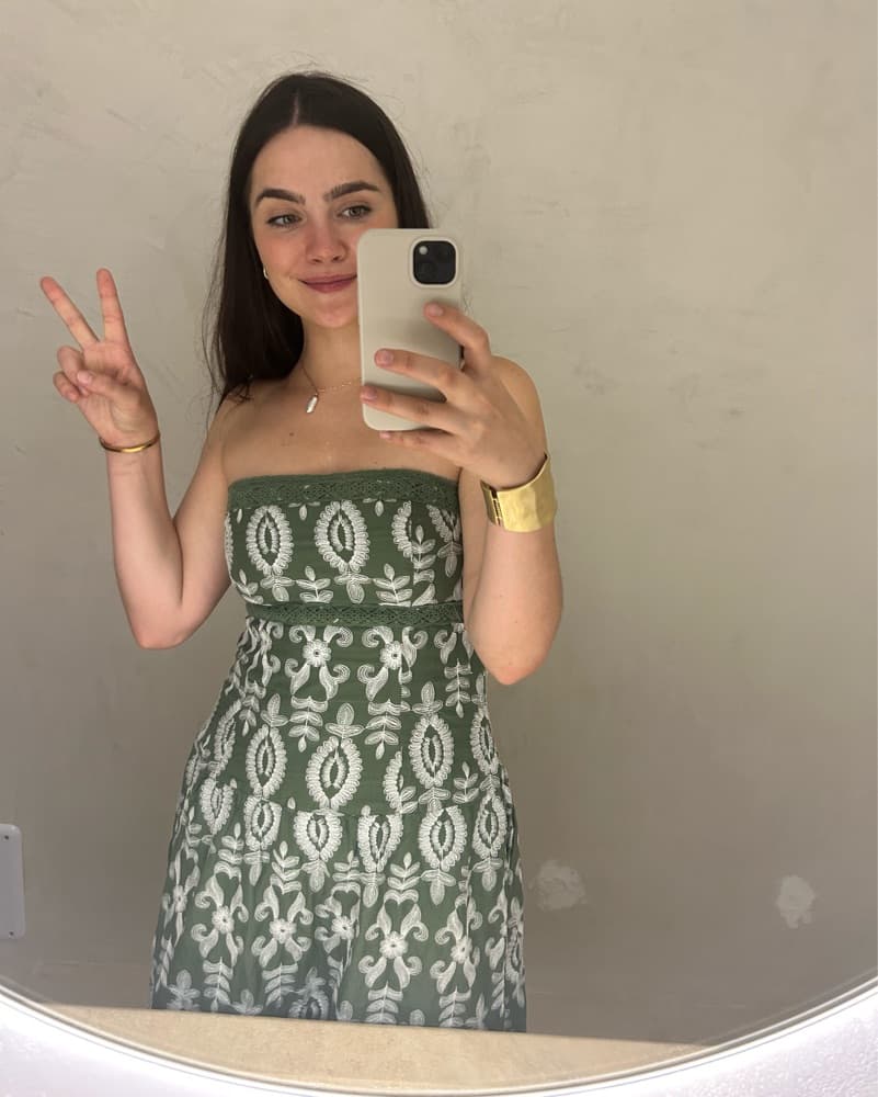 Strapless Embroidered Dress  - Image 3
