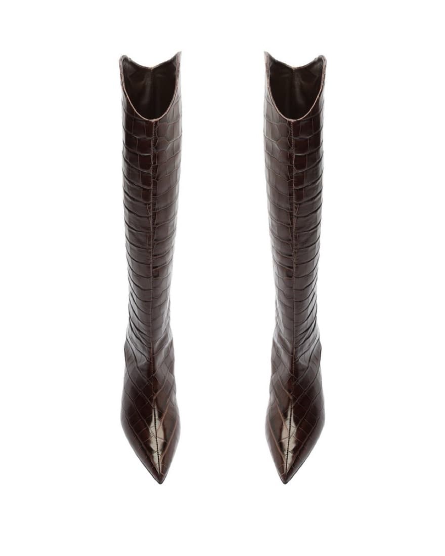 Schutz Kitten Heel Brown Boot - Image 3