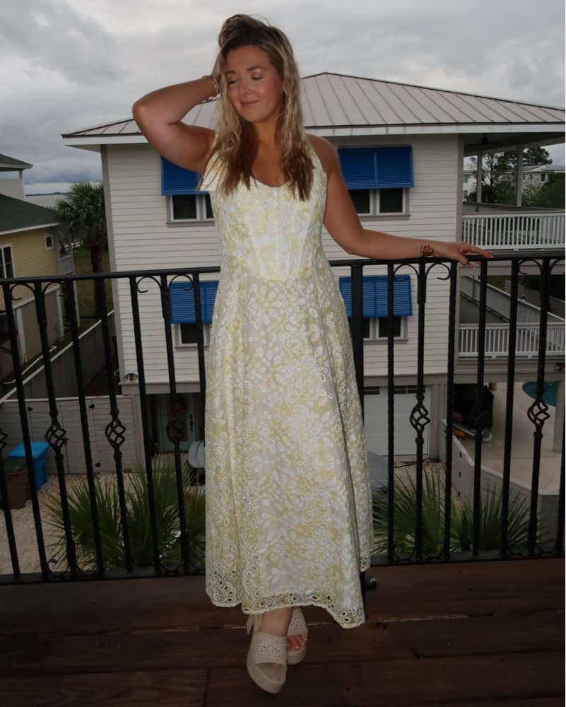 Pollie Halter Midi Dress In Yellow  - Image 1