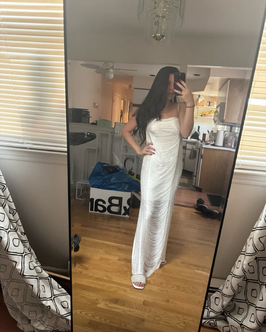 PatBO Draped Fringe Maxi Dress - Image 4