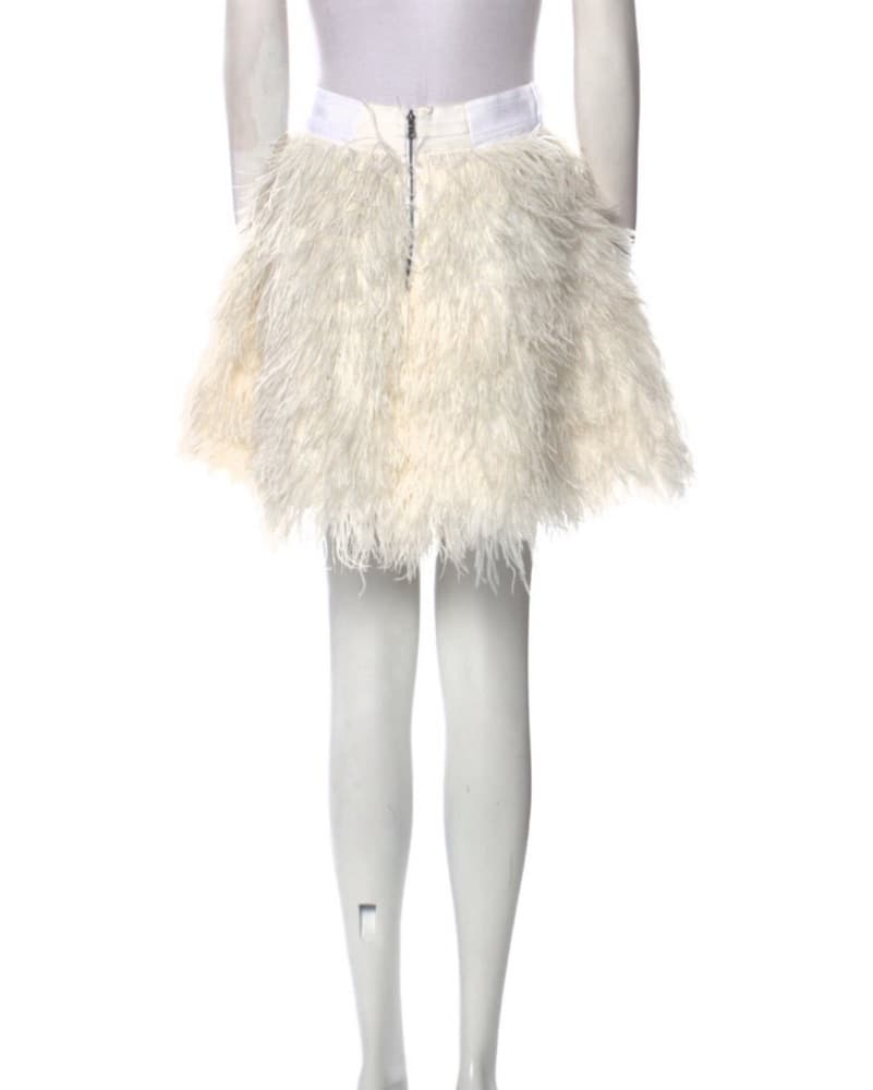 Alice + Olivia Ostrich Mini Skirt - Image 2