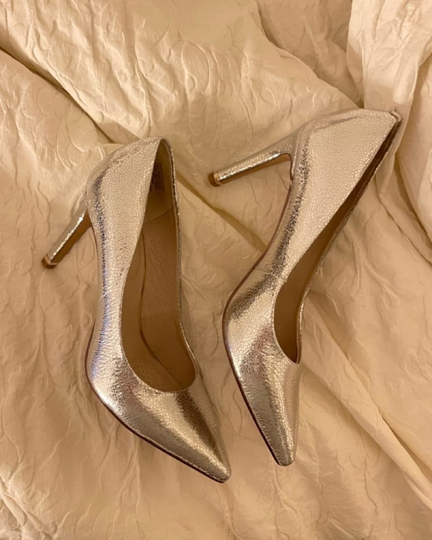 Silver Kenneth Cole Heels - Image 1