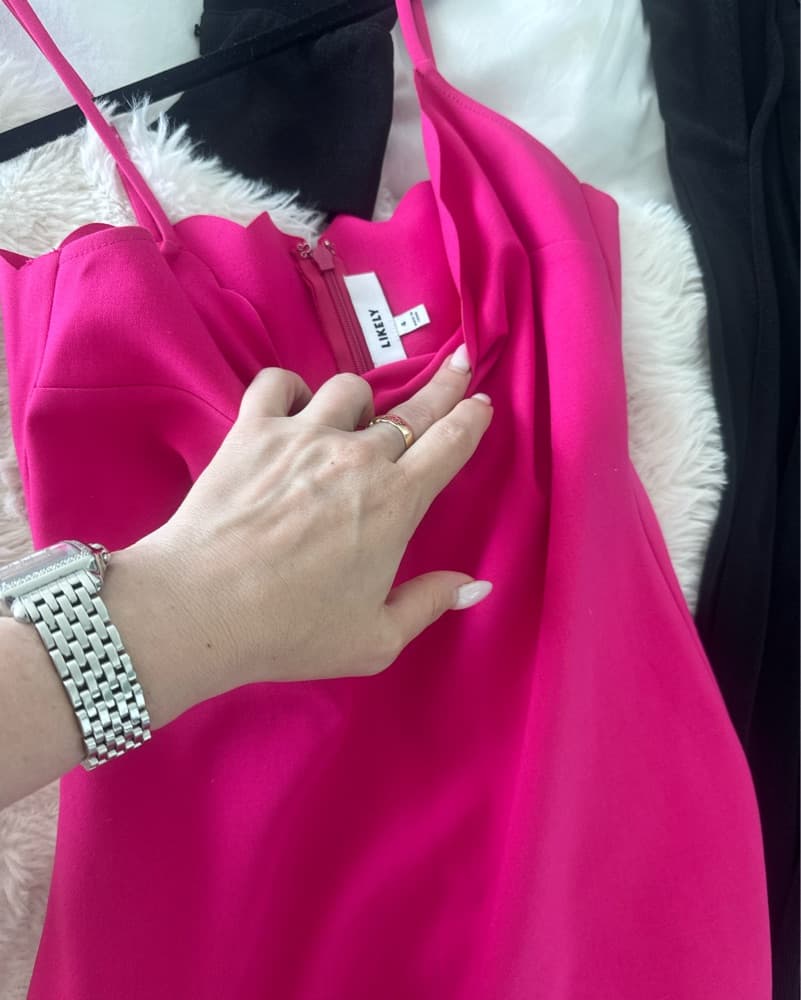 LIKELY Lolita Hot Pink Scalloped Mini Dr - Image 3