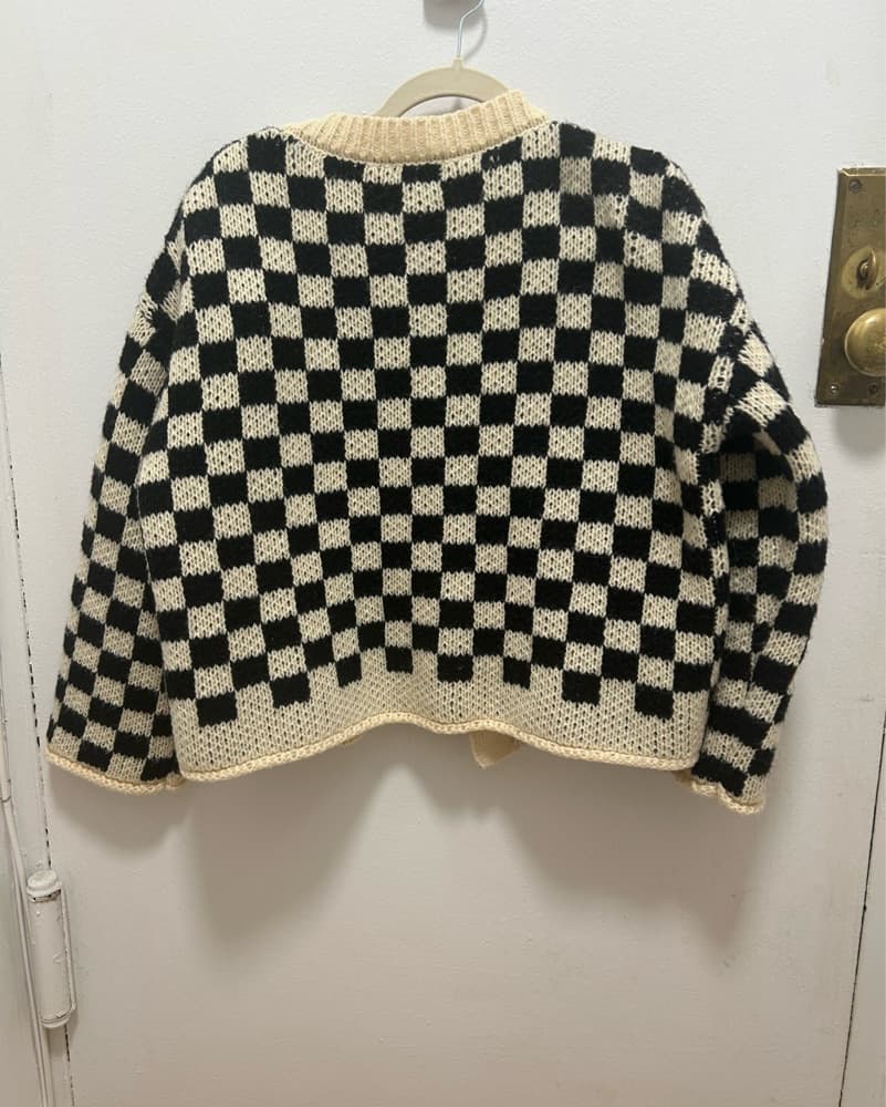 Chunky Kniy Checkered Sweater  - Image 2