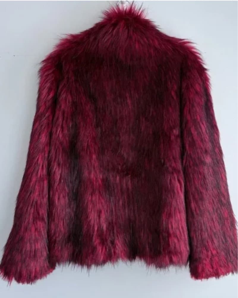 I AM GIA Burgundy faux fur Coat  - Image 3