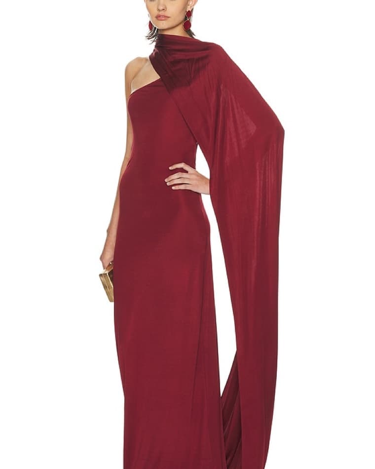 Helsa Muse Cape Jersey Dress - Image 3