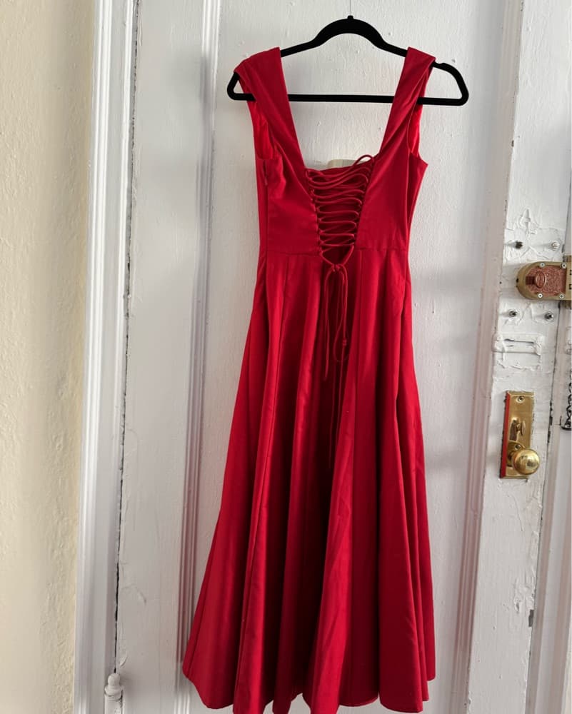 Danielle Guizio Red Corset Dress - Image 4
