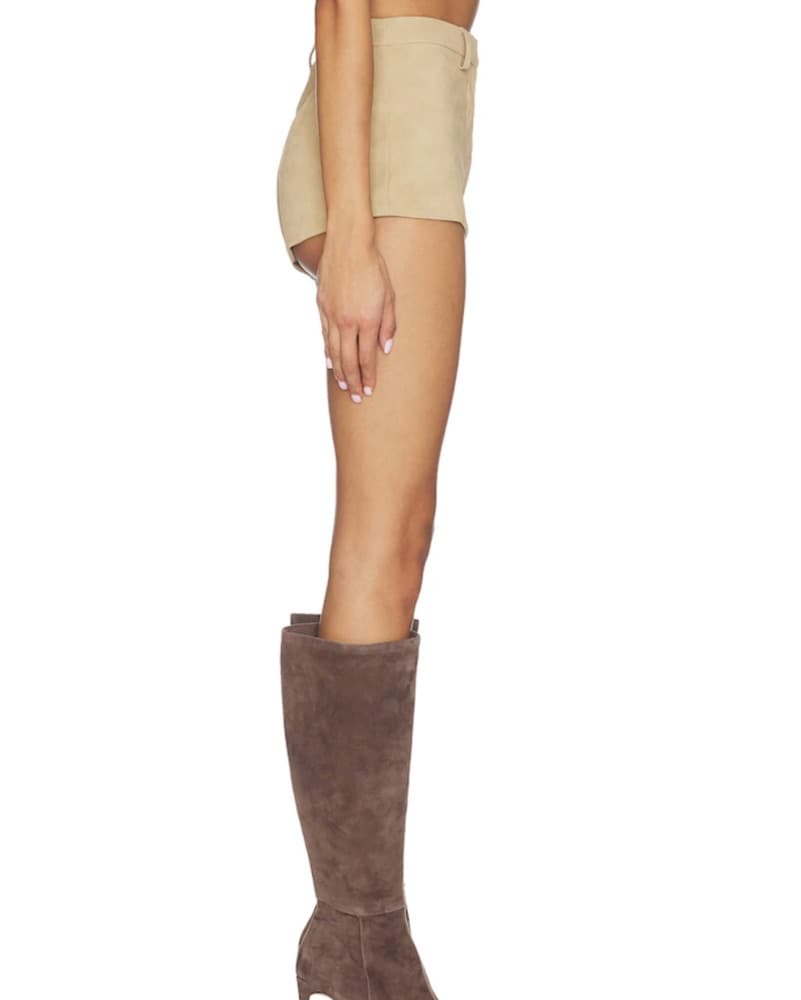 Vegan Leather Short in Soft Beige - Image 4