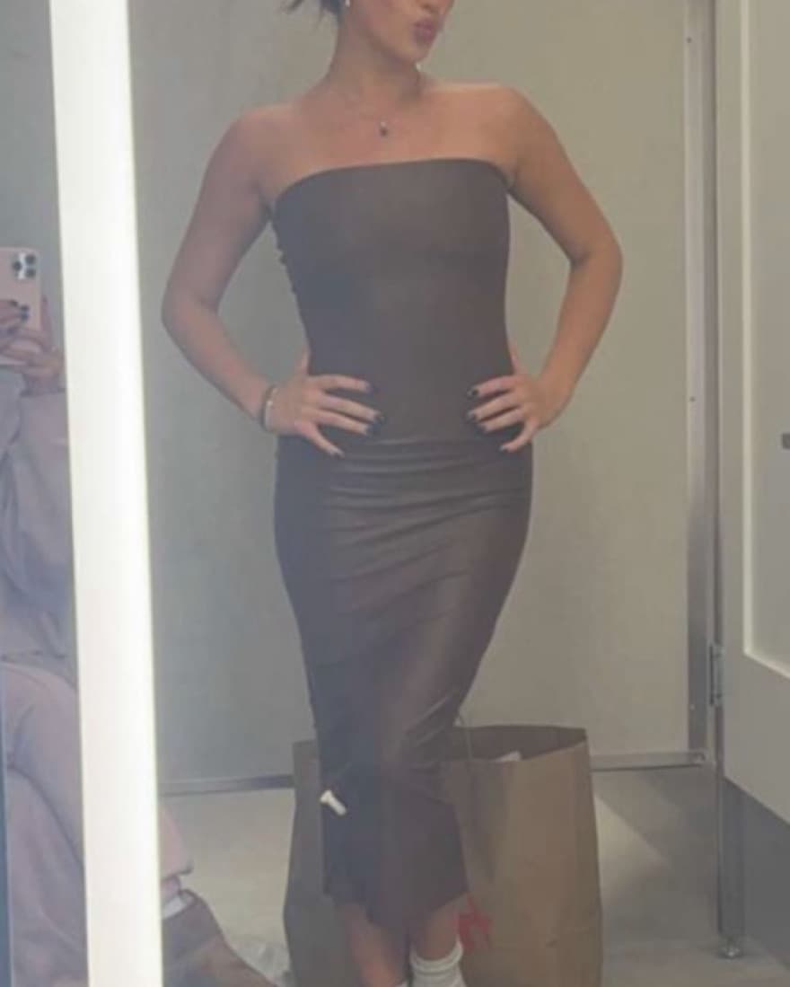 NAKED WARDROBE Brown Midi Dress - Image 1