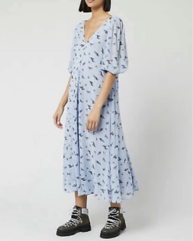 Ganni Blue Floral  Maxi Dress  - Image 1
