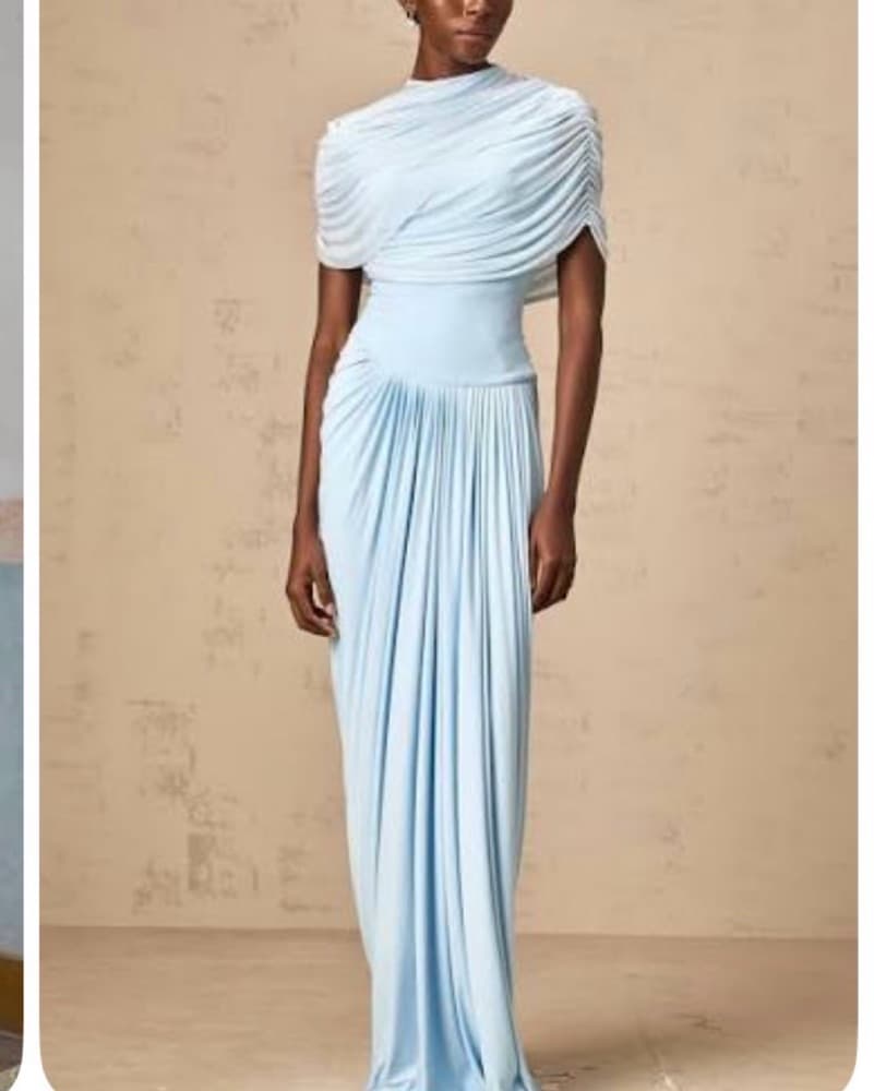 Catherine asymmetrical pleated maxi dres - Image 2