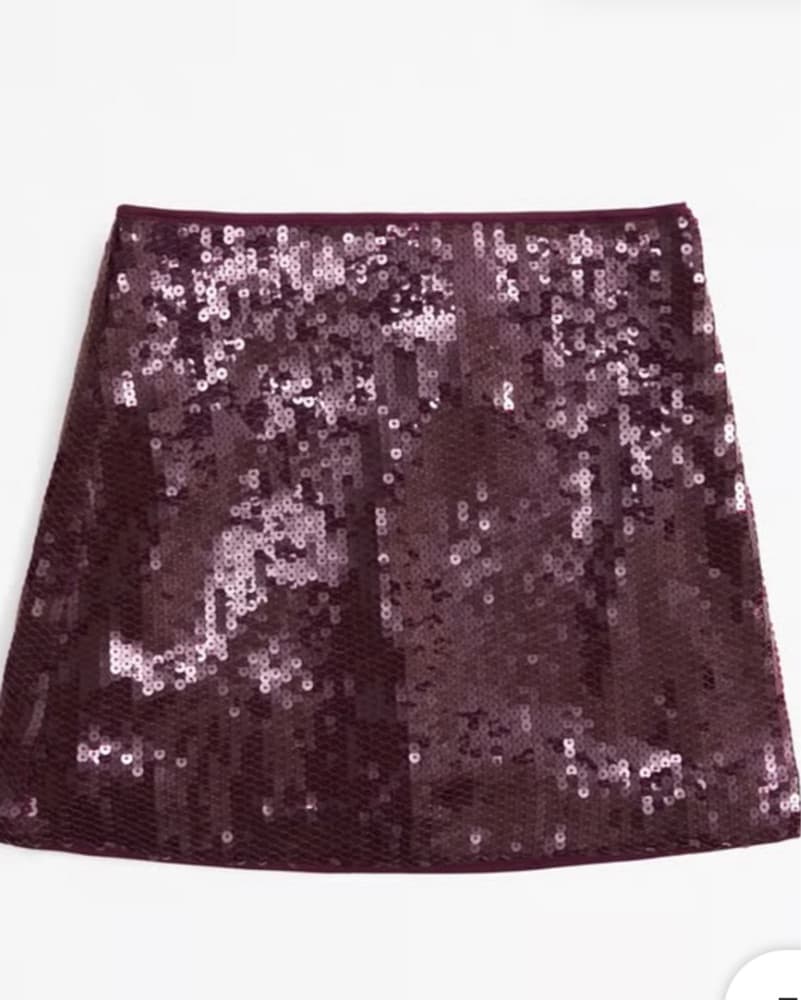 Burgundy Sequined Mini Skort - Image 2