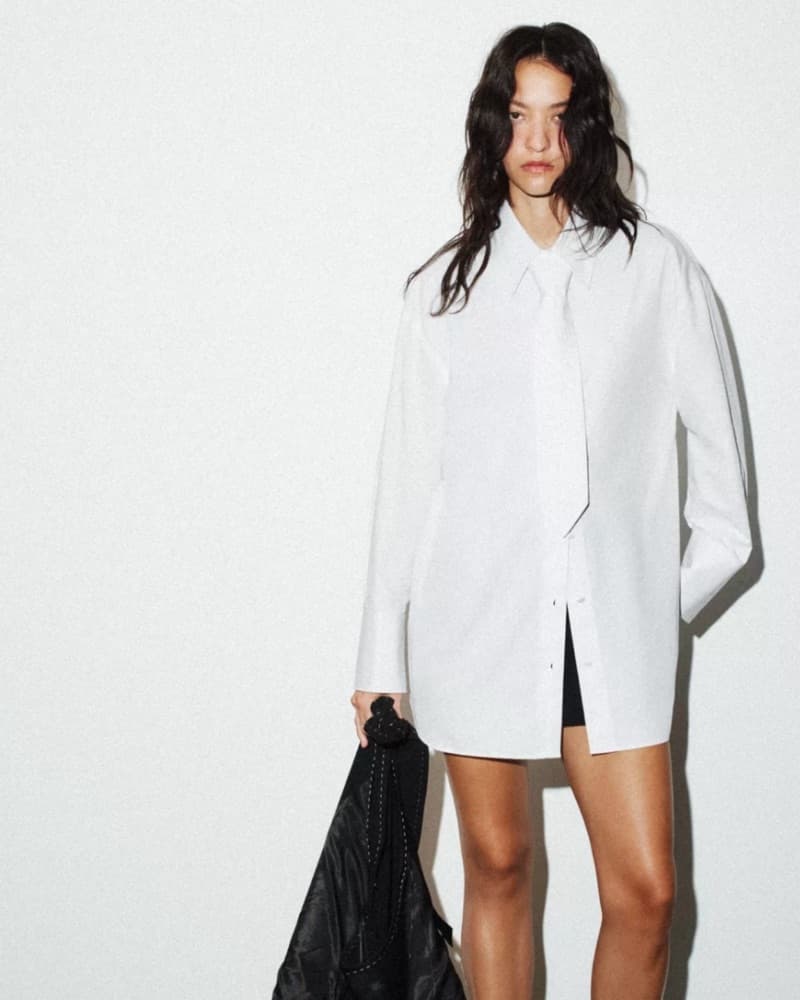 Zara - Oversized Button Down With Tie - Image 1