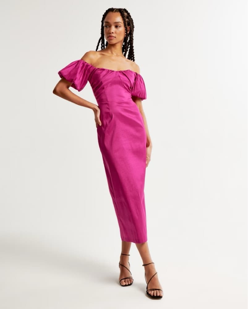 Taffeta Off-The-Shoulder Midi Dress - Image 2