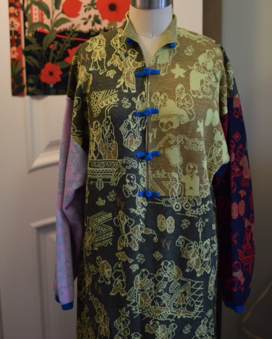 YanYan Knits Colorblock patterned dress - Image 1